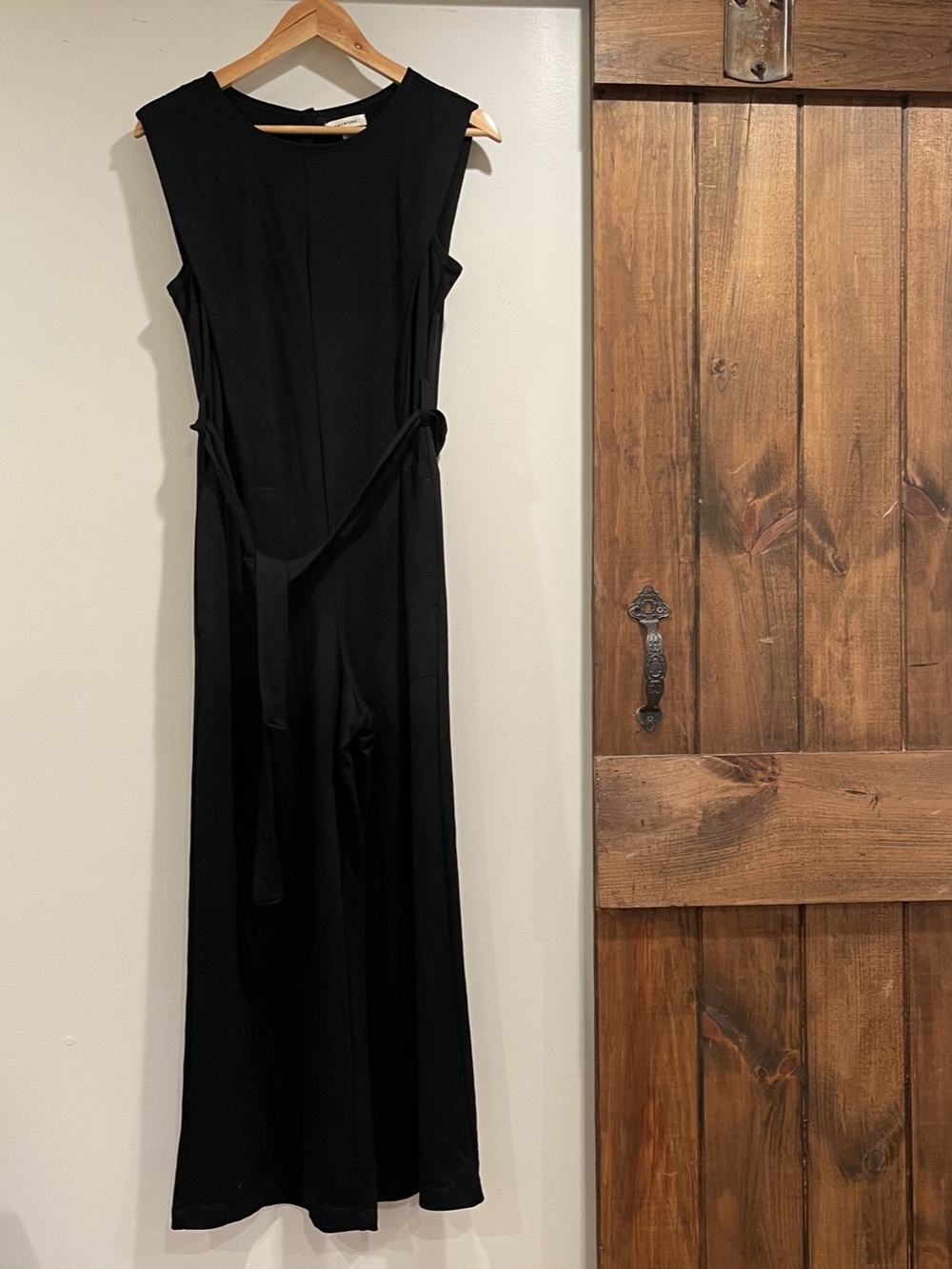 Max Studio French Terry Wide Leg Tie Waist Jumpsuit Pants Romper Small